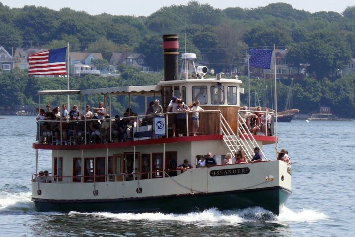 a small boat in a large body of water