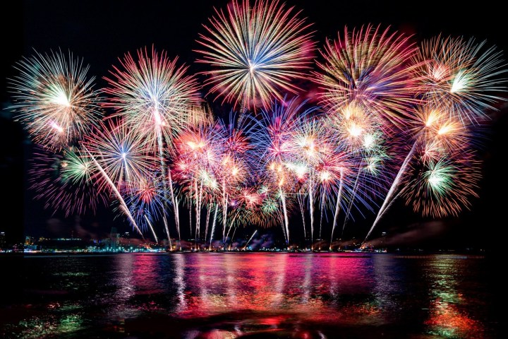 fireworks in the night sky